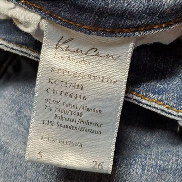 KANCAN Women's Mid Rise Distressed Ankle Skinny Jeans Raw Cut Summer Collection - Picture 13 of 14